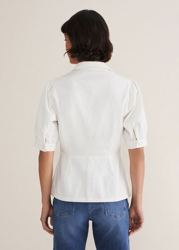 Phase Eight Cosette Denim T Shirts White Canada | NMSWFH-938